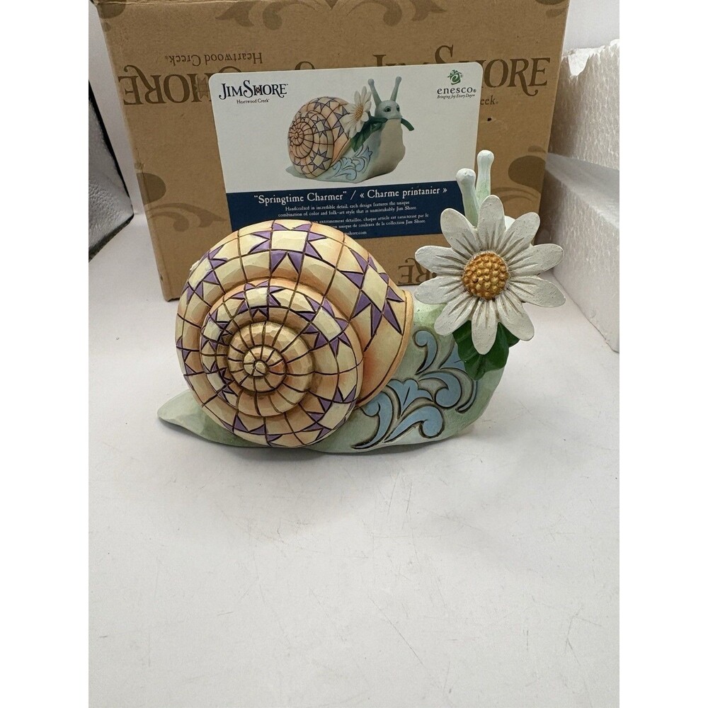 Jim Shore Heartwood “Springtime Charmer” Snail Figurine New In Box 6017782 - Picture 3 of 7